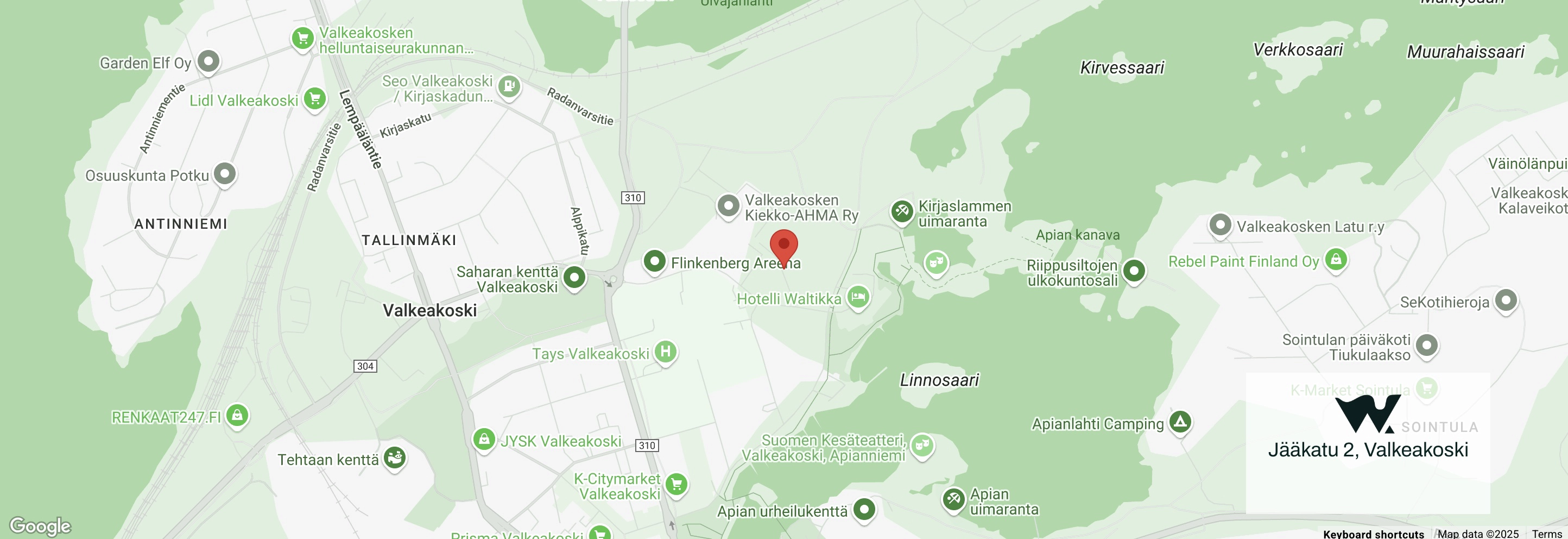 Walklandia Valkeakoski hauskanpitopuisto skeittiparkki sijainti