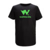Musta T-paita vihreällä Walklandia-logolla